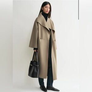 toteme cashmere coat lightgrey